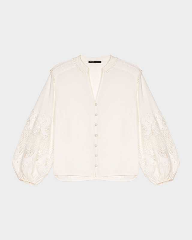 Ciolela Embroidered-Sleeve Blouse